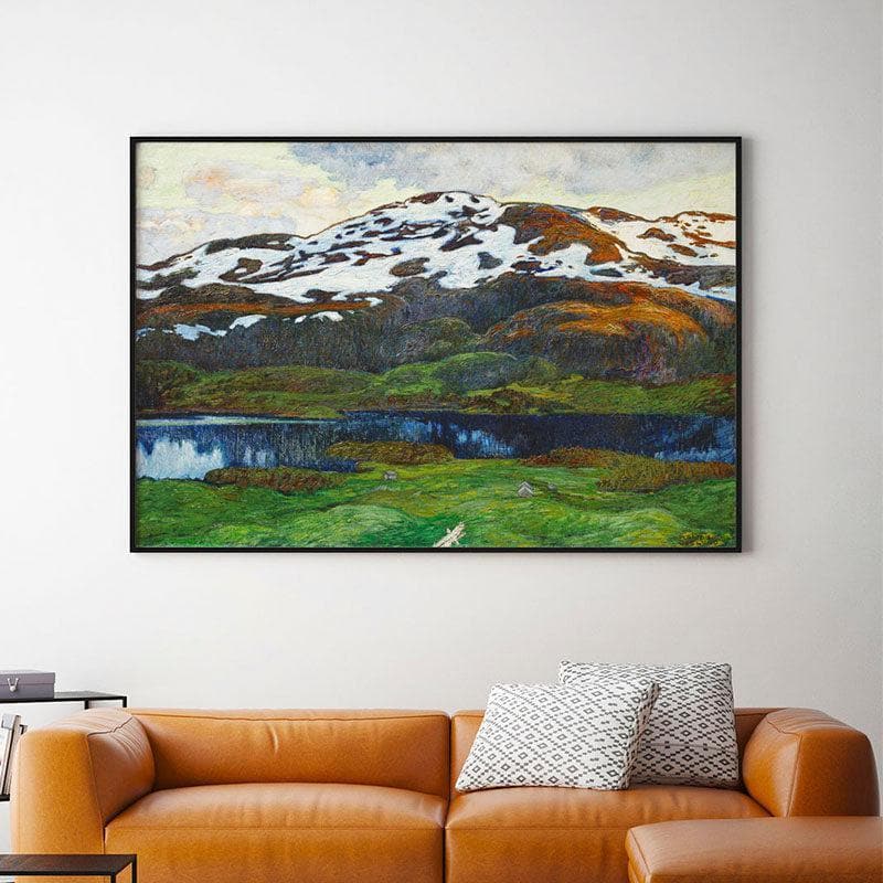A Summer Evening Canvas Wall Painting - Black Frame