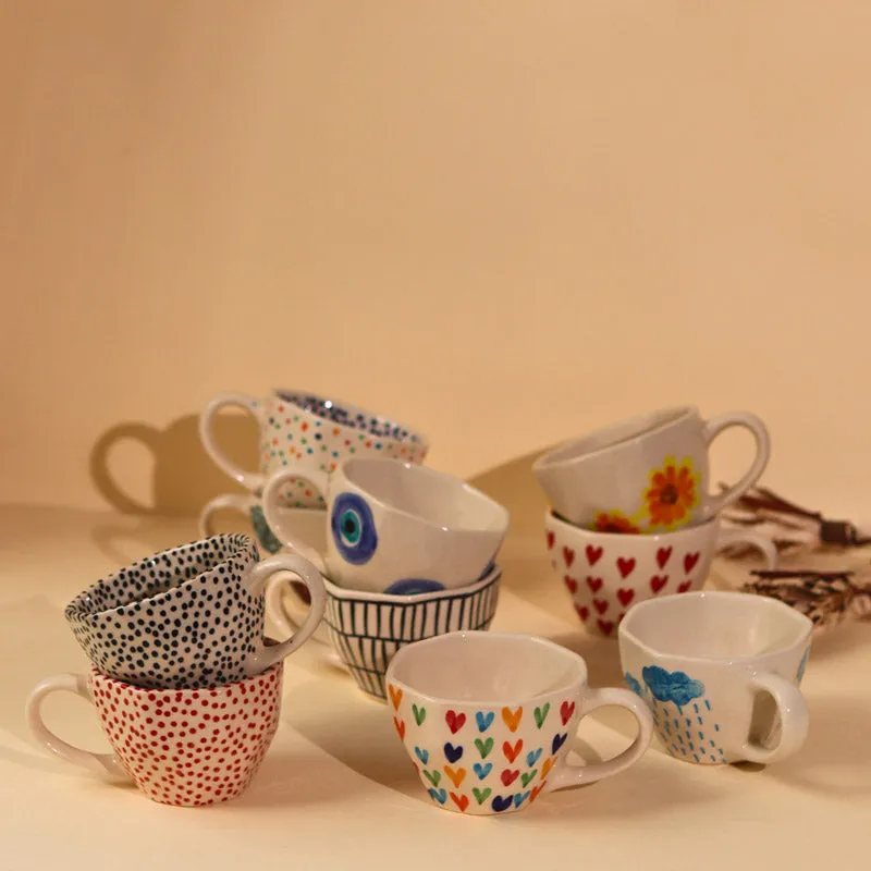 Quera Ceramic Tea Cup (250 mL Each) - Set of Ten media 1