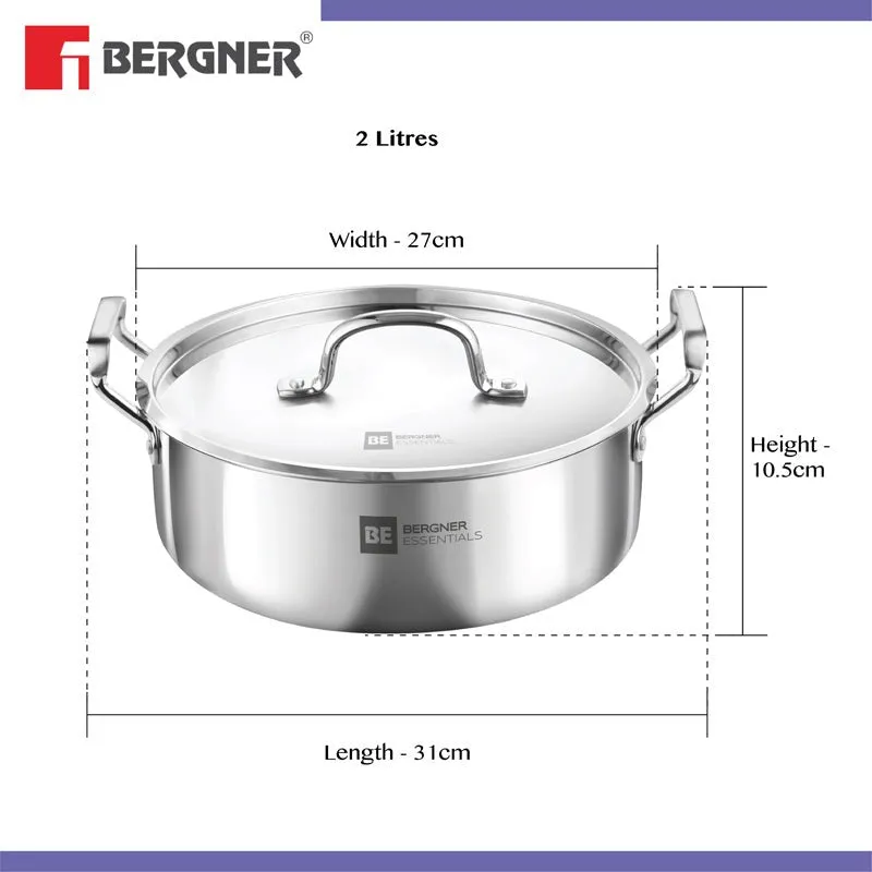 Bergner Stainless Steel Biryani Pot With Lid - 5800 ML media 8