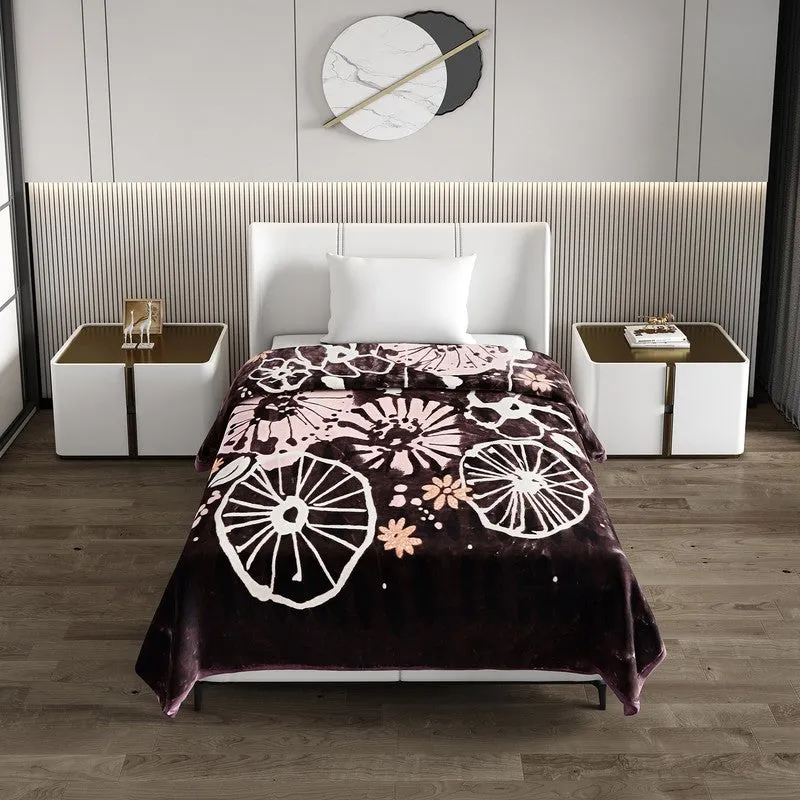 Monte Carlo Midnight Bloom Blanket (Brown)- 850 GSM media 3