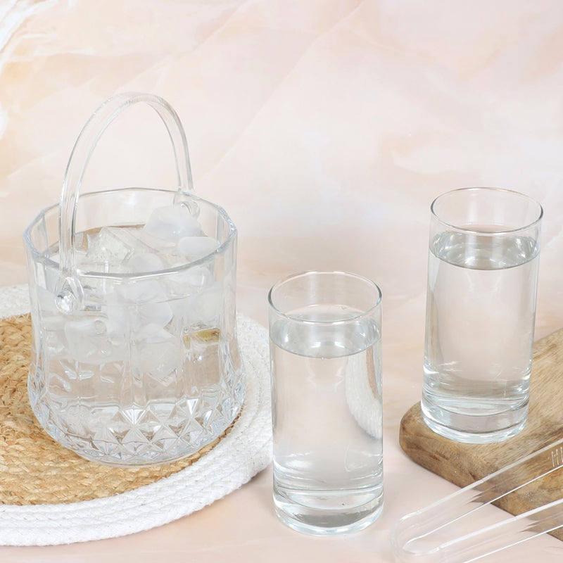 Nava 1000 ML Ice Bucket With 300 ML Glass And Tong - Four Piece Set media 4