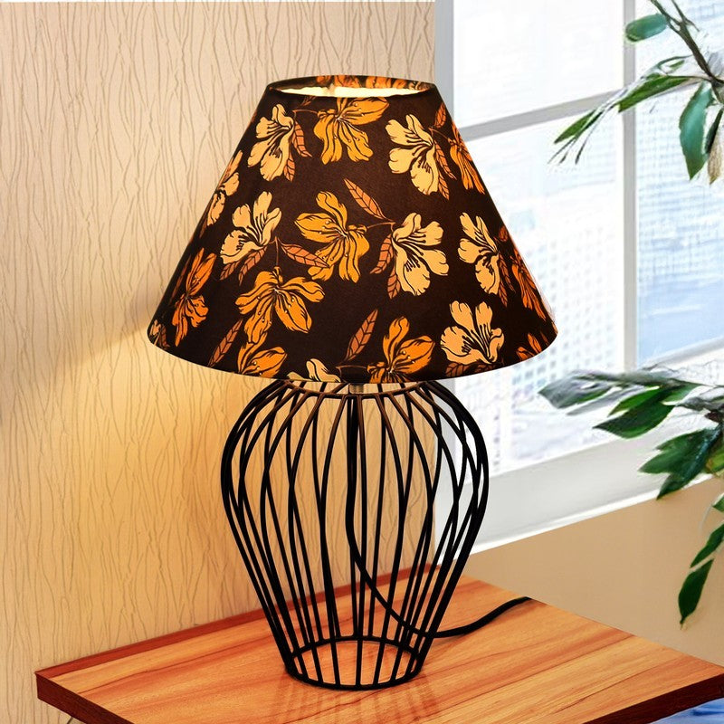EarthAura Rustic Desk Metal Table Lamp - Multicolor