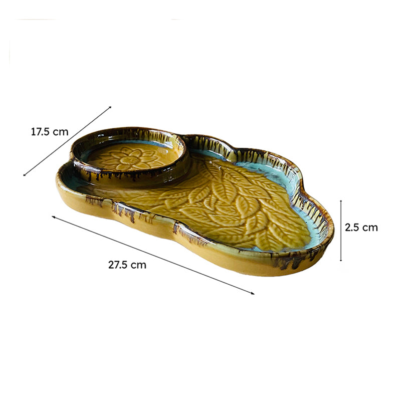 Cloud Glaze Ceramic Chip & Dip Platter media 8
