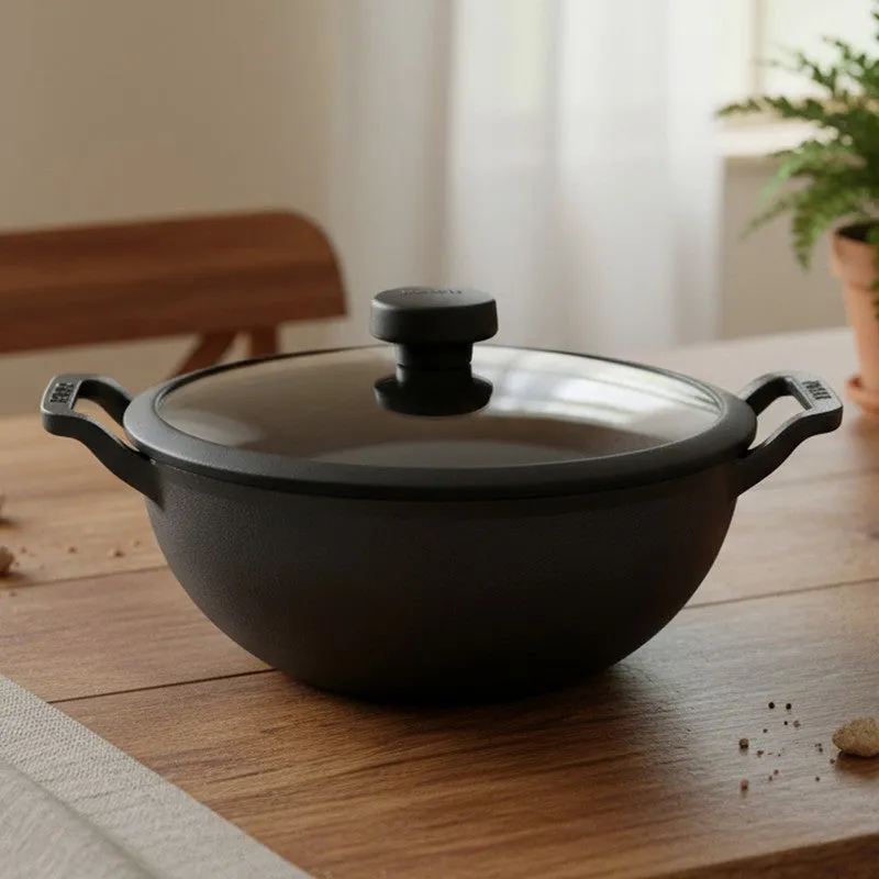 Meyer Zenvia Cast Iron Kadhai with Lid - 2000 mL media 1