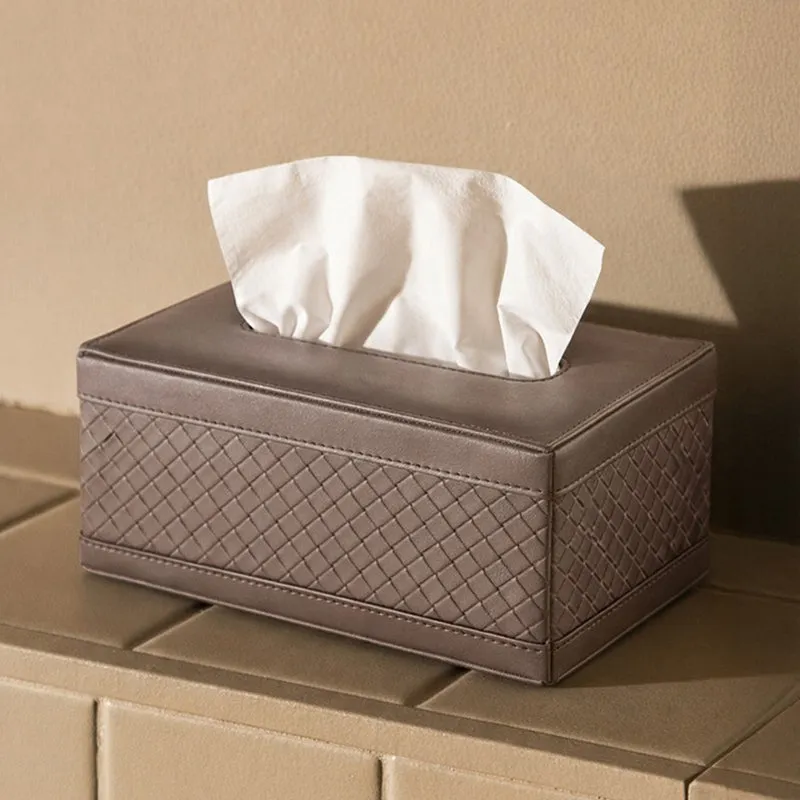 AarviDecor UrbanRib Faux Leather Tissue Holder media 5