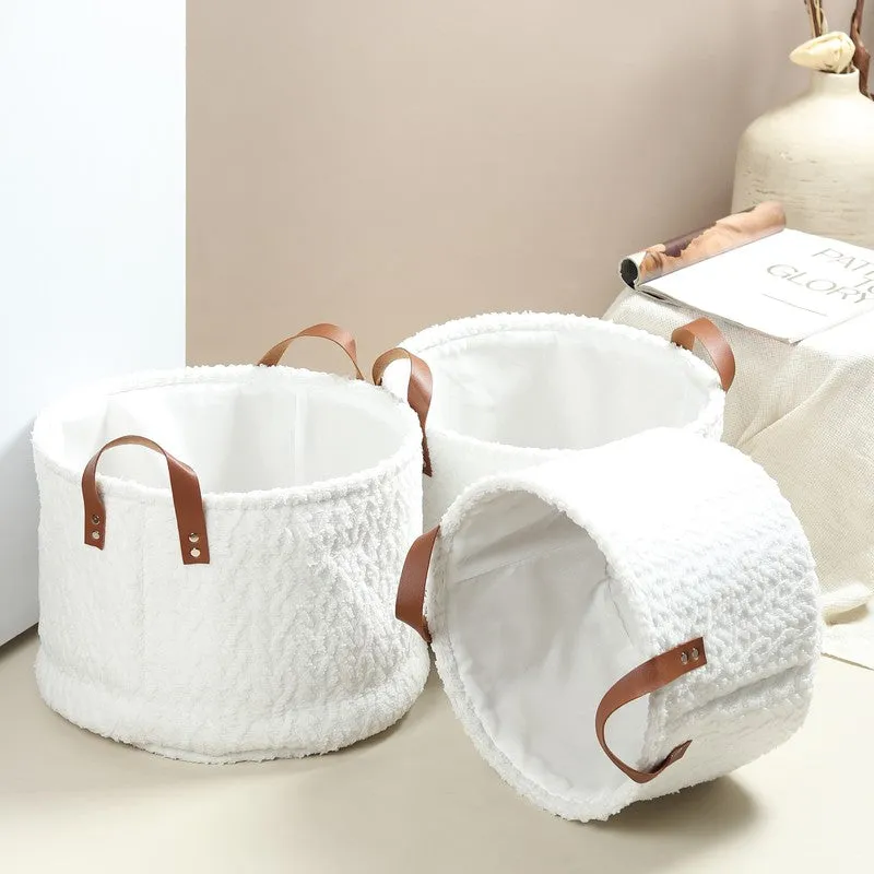 LineNest I Fabric Storage Basket (White) - Set of Three media 3