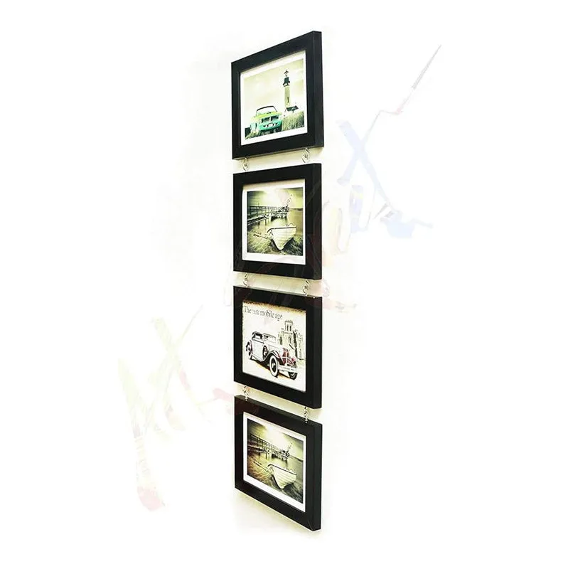 Side view of a black rectangular wall-mounted photo frame