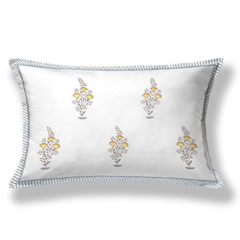 Nawabi Vibe Cotton Bedsheet (Grey, Yellow) - 180 TC media 5