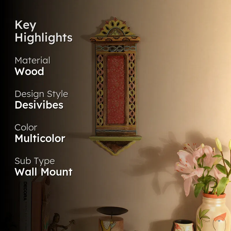 Jharokha Vintage Handcrafted Wooden Wall Accent media 2