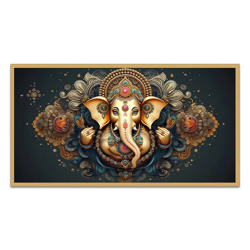 Vakratund Festive Wall Painting With Frame media 7