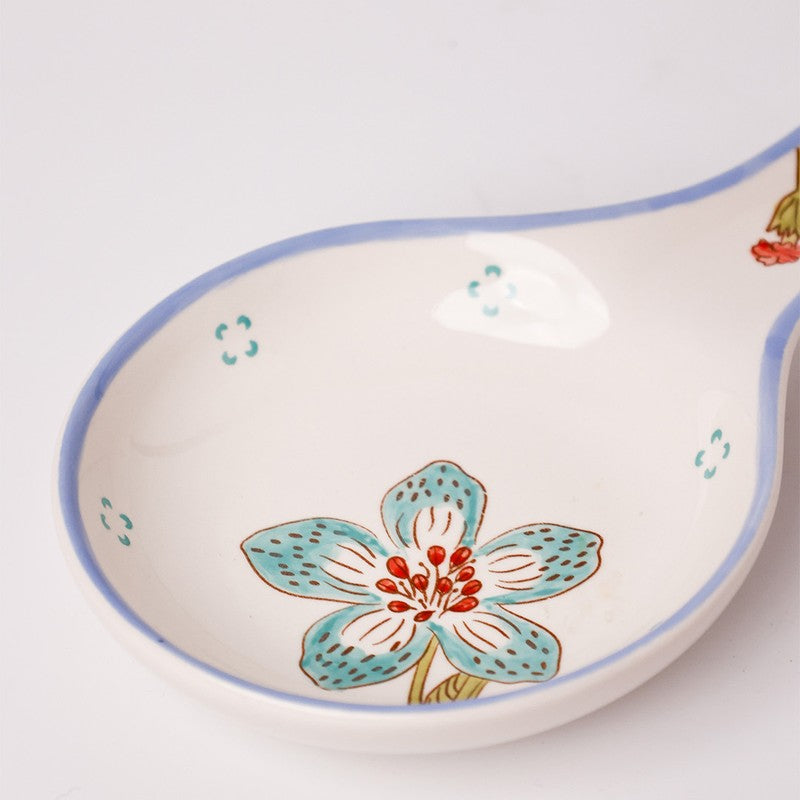Stripe & Stem Handpainted Ceramic Spoon Rest media 6