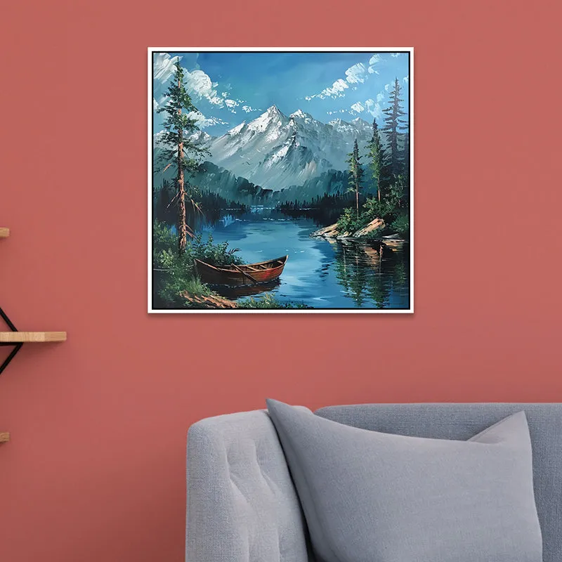 Serenity Of Mountains Canvas Wall Art With Frame media 5