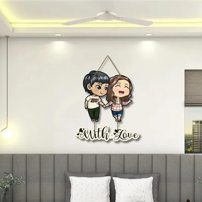 Cute Couple With Love Polyester & MDF Wall Hanging media 4
