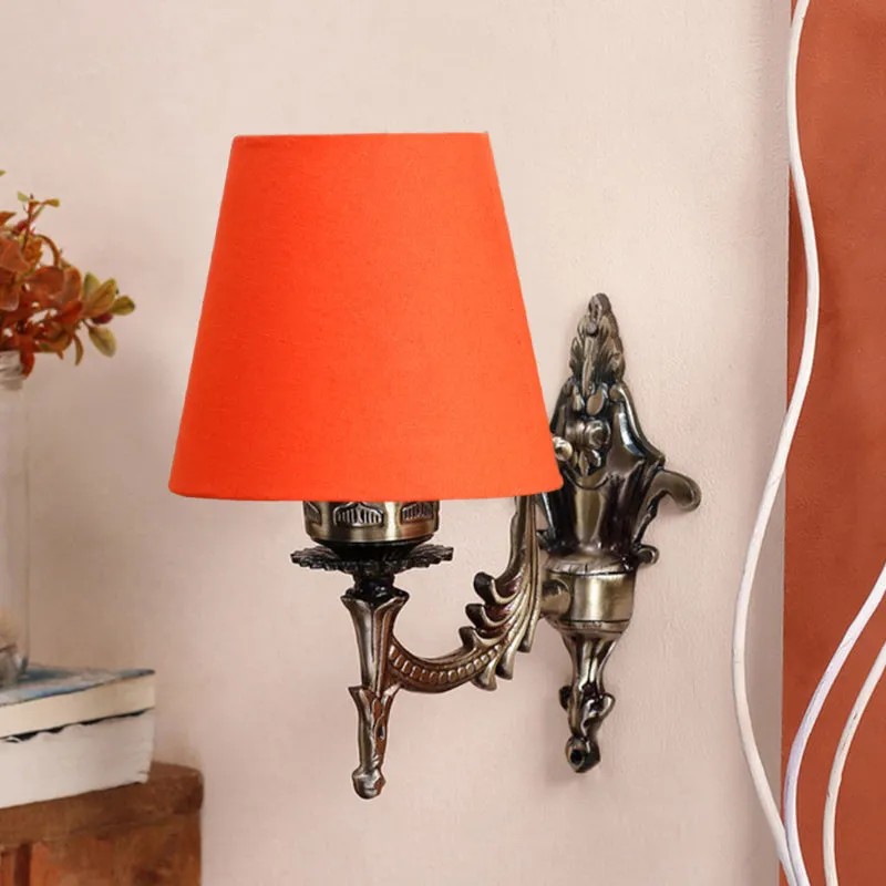 Vista Edrel Conical Fabric & Metal Wall Lamp - Orange media 3