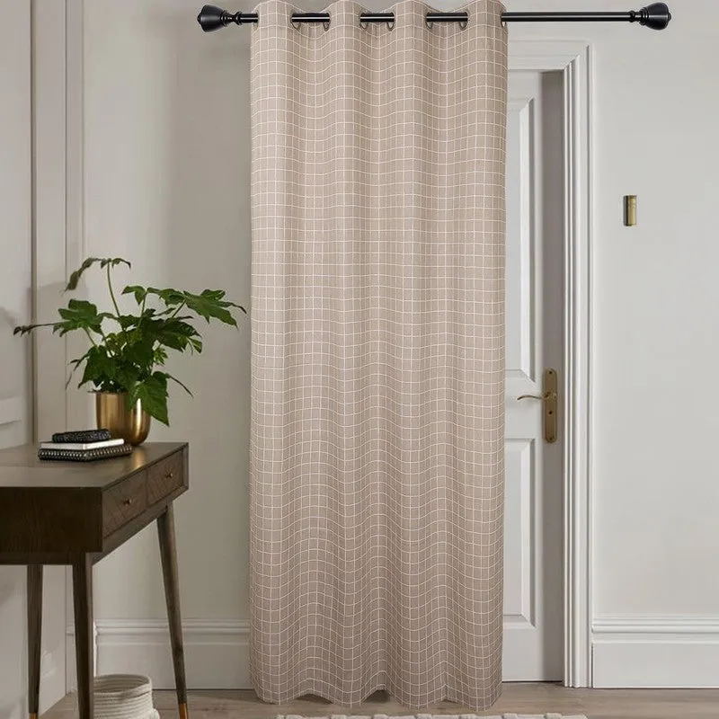 LineCraft Drape Cotton Curtain - Beige media 4