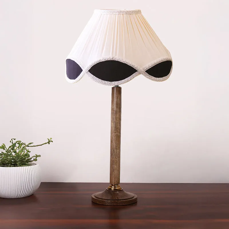 Terra Light Table Lamp With Wooden Base - White,Brown media 3