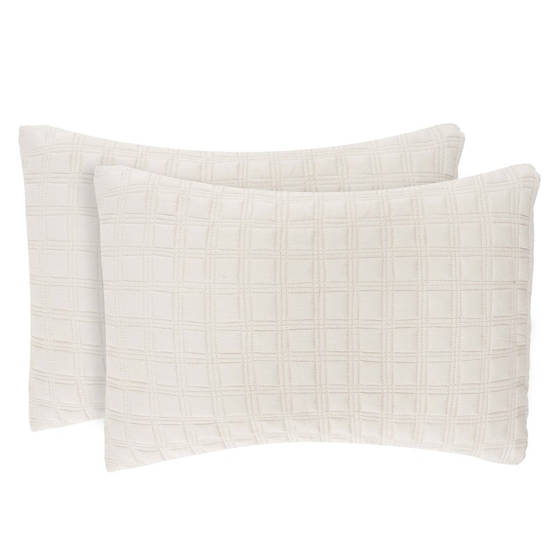 Checks Quilted Cotton Pillow - Set Of Two media 4