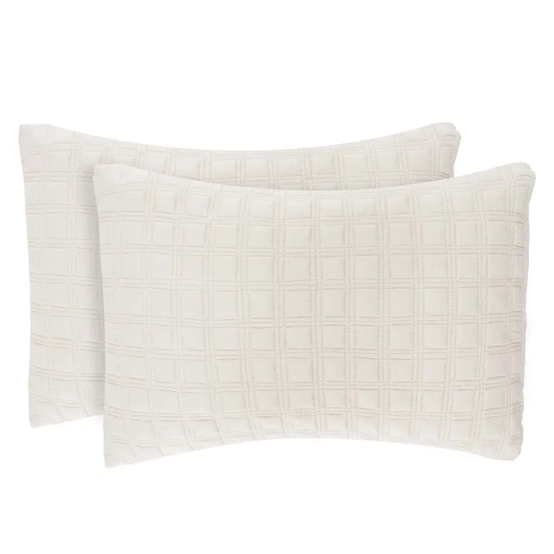 Checks Quilted Cotton Pillow - Set Of Two media 4