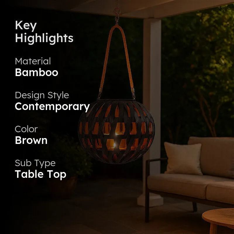 WeaveNest Bamboo Tea Light Candle Holder media 2