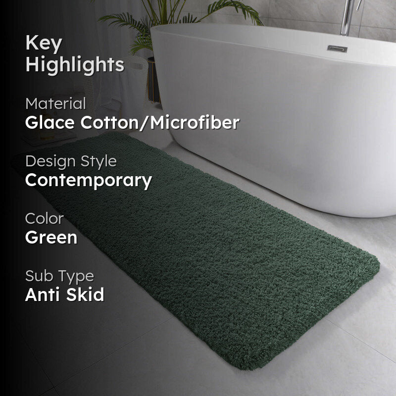 Nuo Luxe Micro Fiber Runner Rug - Green media 2