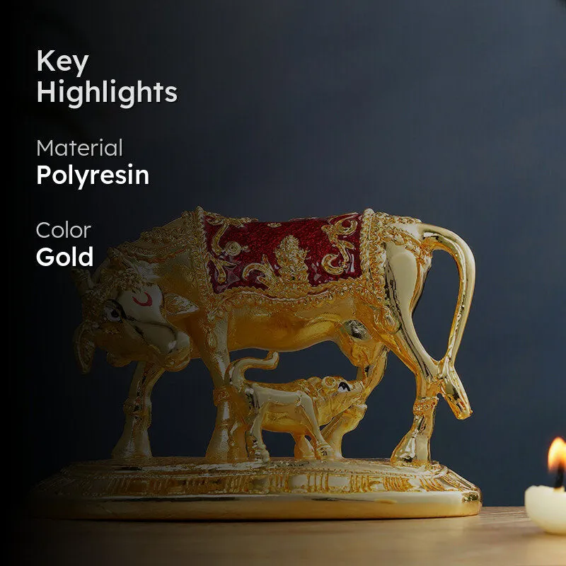 Kamadhenu Polyresin Idol - Gold media 2