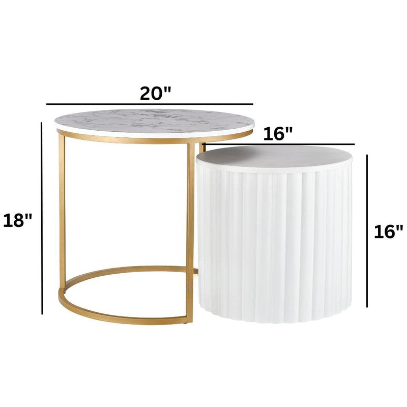 Elvora Center Table (White & Gold) - Set Of Two media 6