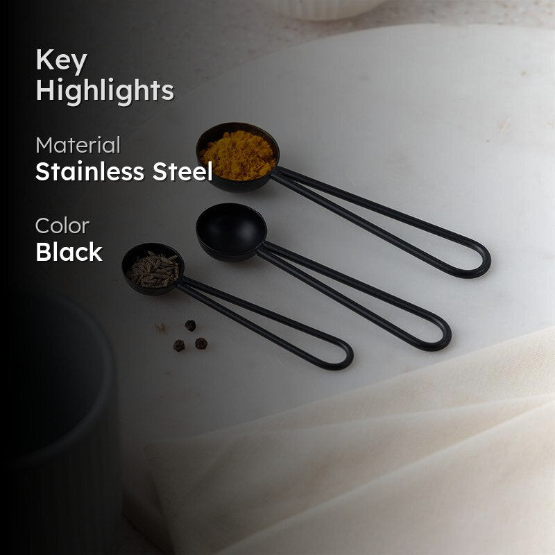 Jimo Measuring Spoon (Black) - Set Of Three media 2