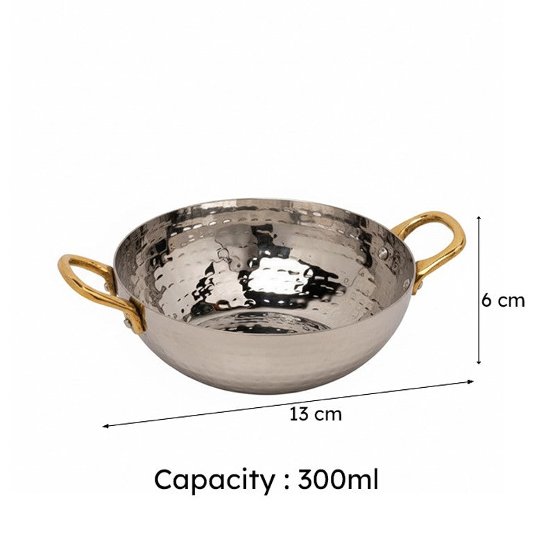 Vintage Allure Hammered Kadhai Serving Pot - 300 ML media 5