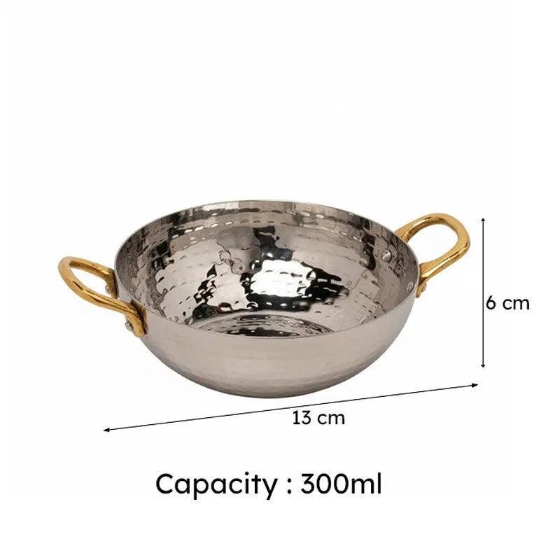 Vintage Allure Hammered Kadhai Serving Pot - 300 ML media 5