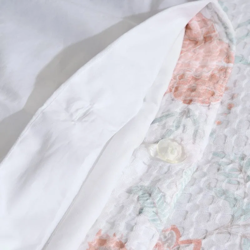 Petal Grace Cotton Duvet Cover (Pink) (230 Gsm) - Three Piece Set media 5