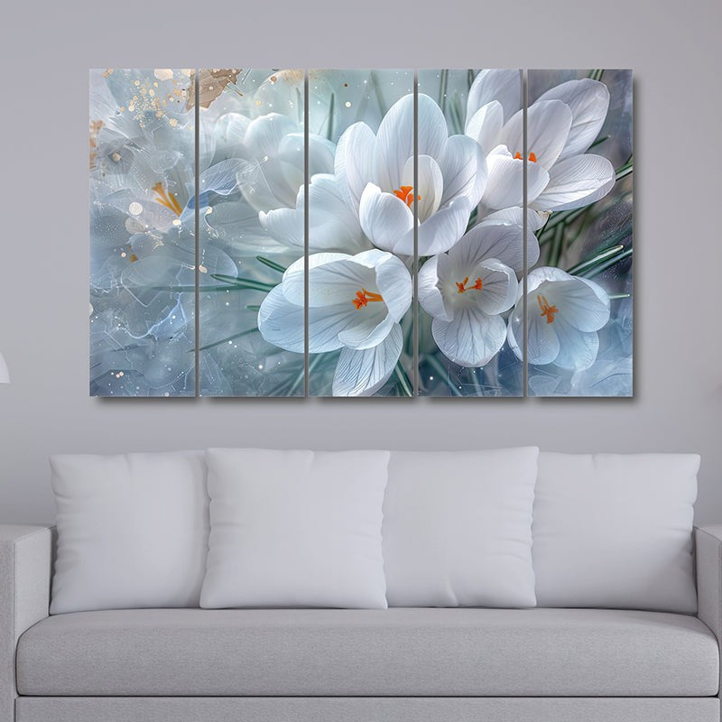 Bauhinia Whimsy Canvas Wall Art - Set Of Five