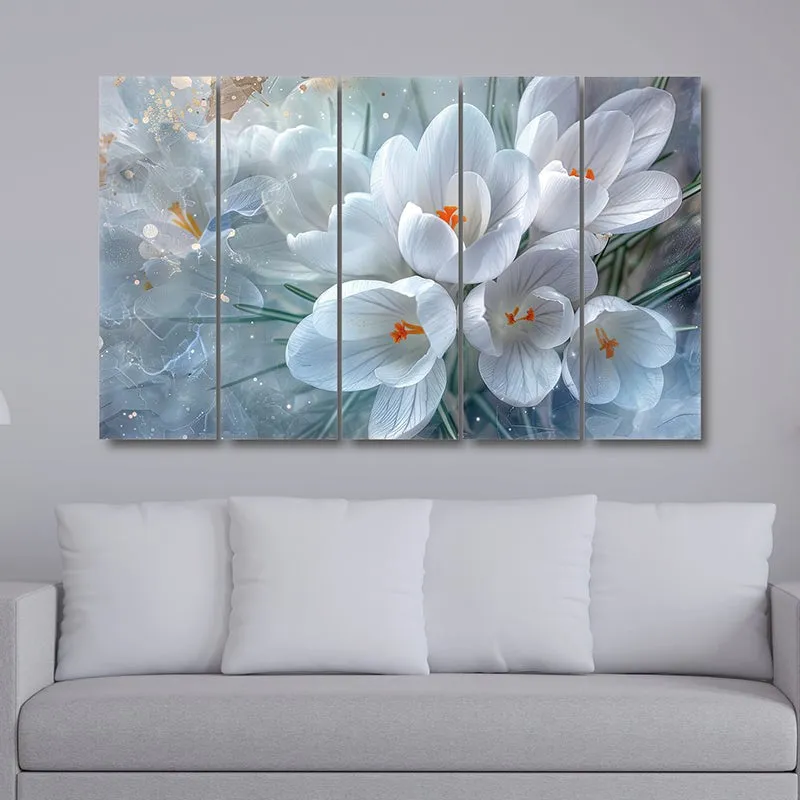 Bauhinia Whimsy Canvas Wall Art - Set Of Five media 1