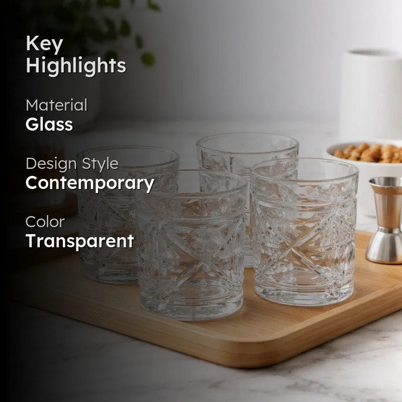 Glass Scotch Glasses (280 mL Each) - Set Of Four media 2