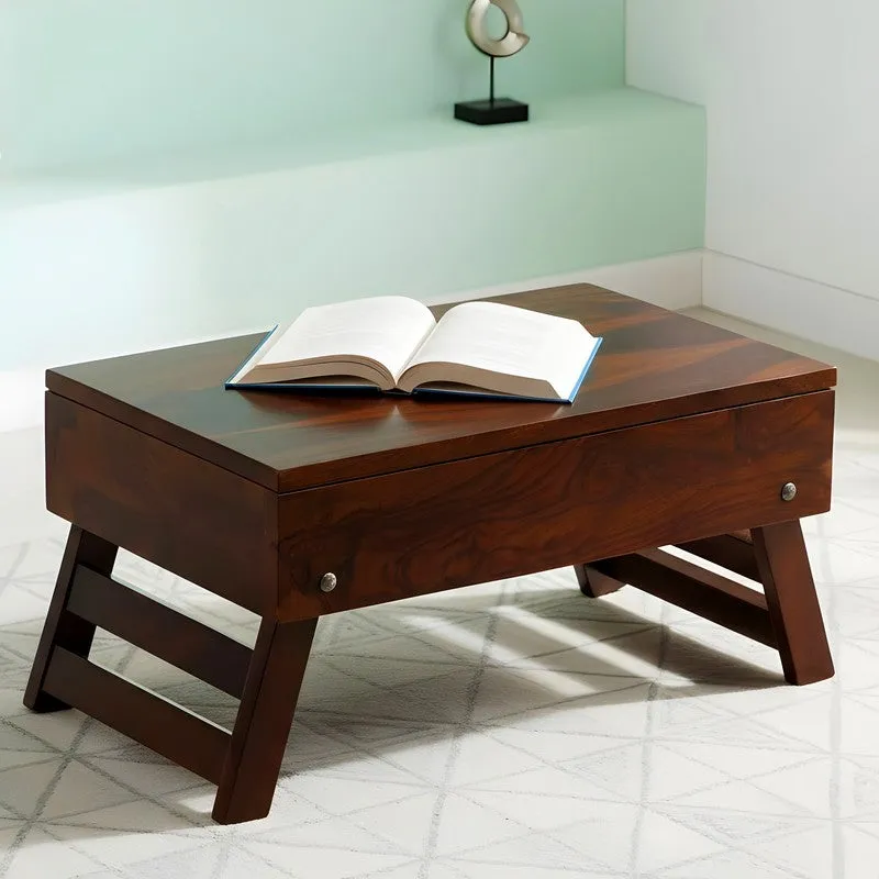 Nverox Sheesham Wooden Side & Bedside Table - Brown media 3