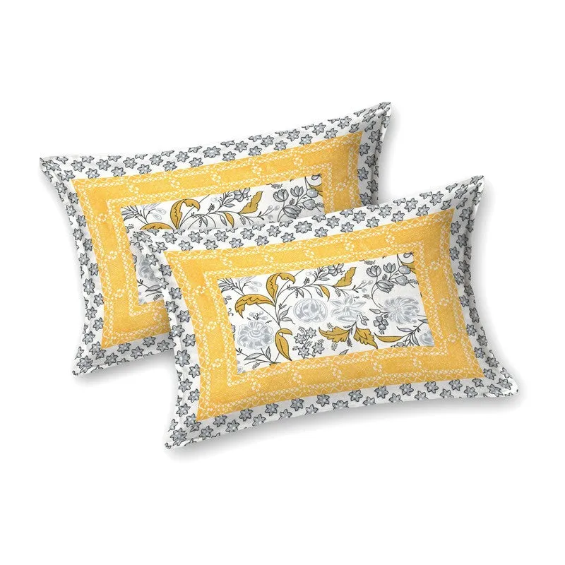 Designa Cotton Bedsheet (Yellow,White) - 240 TC media 4