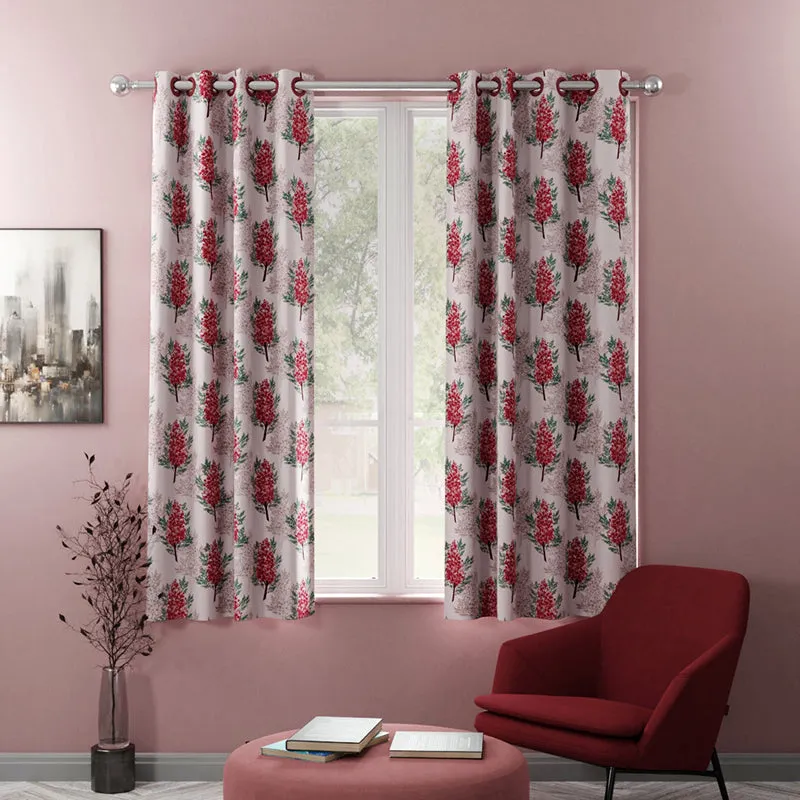 Rosamund Floral Artificial Silk Curtain - Set Of Two media 1