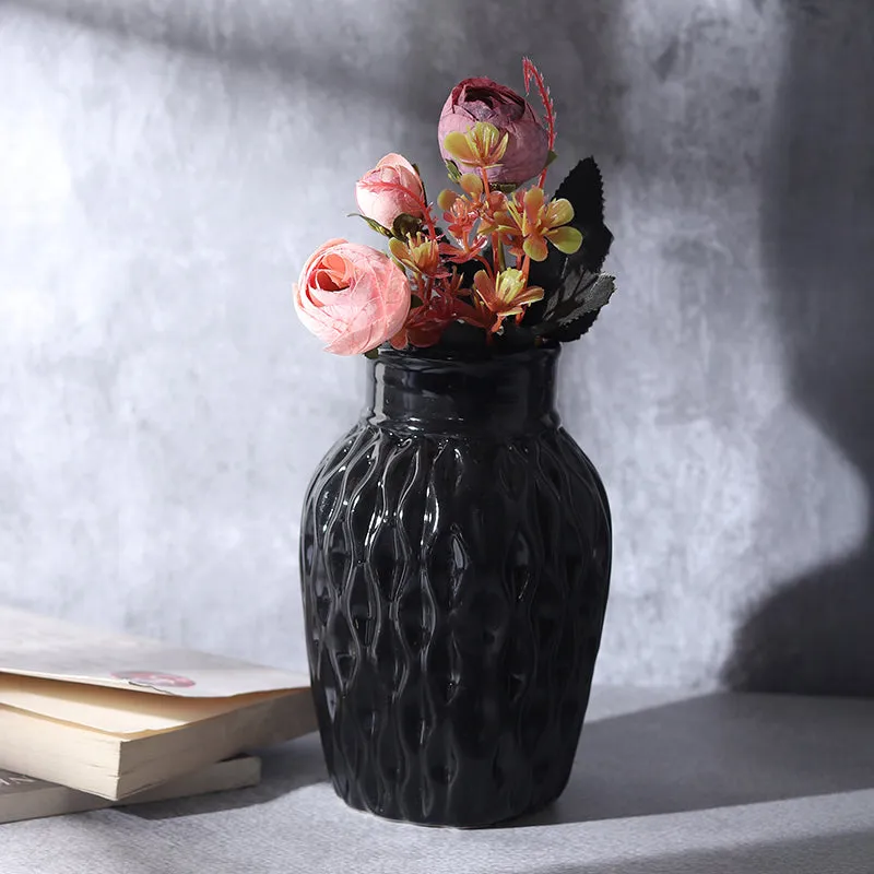 Faro Carve Ceramic Vase - Black media 1