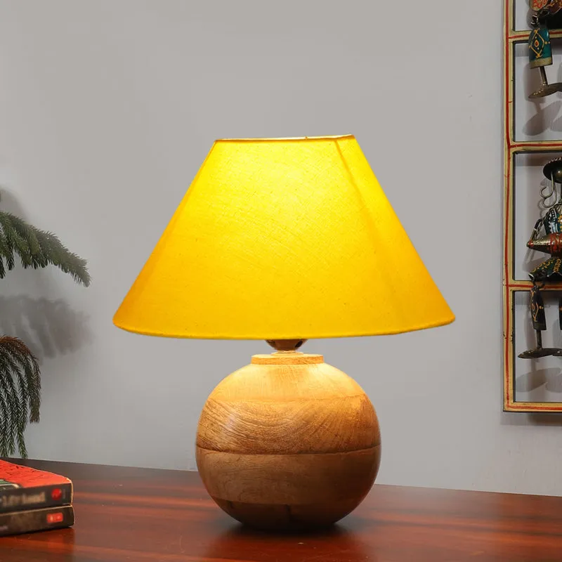 Cotin II Orb Cotton Table Lamp - Yellow,Brown media 2