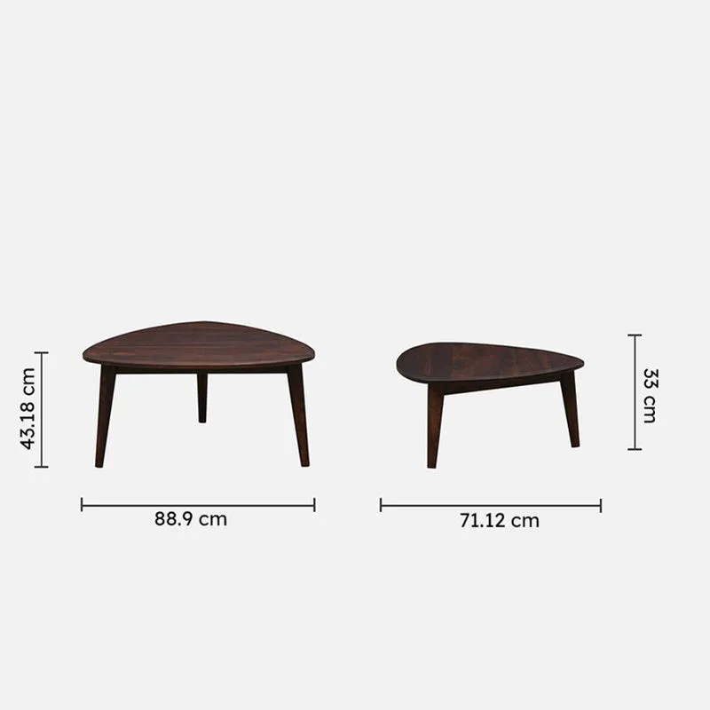 CurveCraft Sheesham Wood Side & Bedside Tables (Brown) - Set Of Two media 10