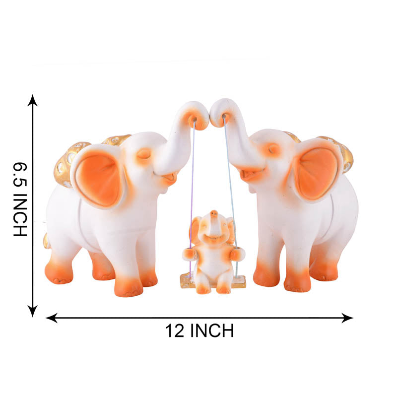 Tiny Tuskers Painted Polyresin Show Piece - White media 6