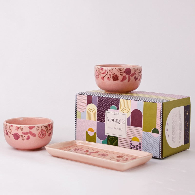 Magique by the Wishing Chair Nysa 2 Ceramic Bowls & 1 Ceramic Platter Gift Box Set - Three Piece Set media 4