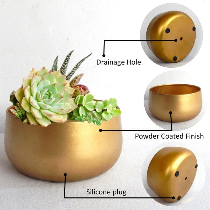 Sylvie Metal Planter - Gold media 5