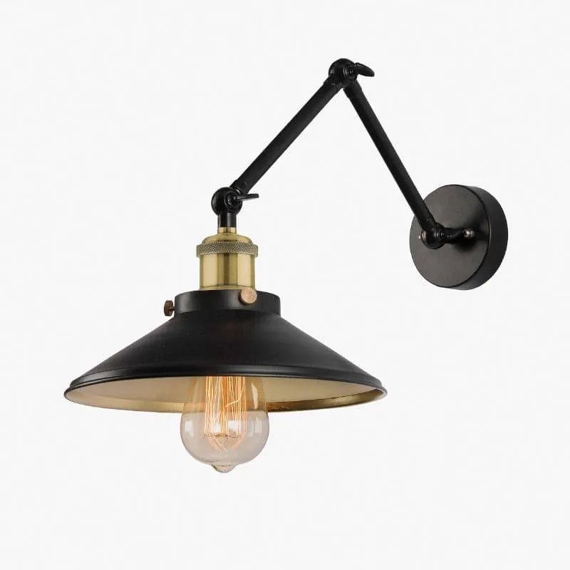 Eleni Cone Metal Wall Lamp - Black,Gold media 5
