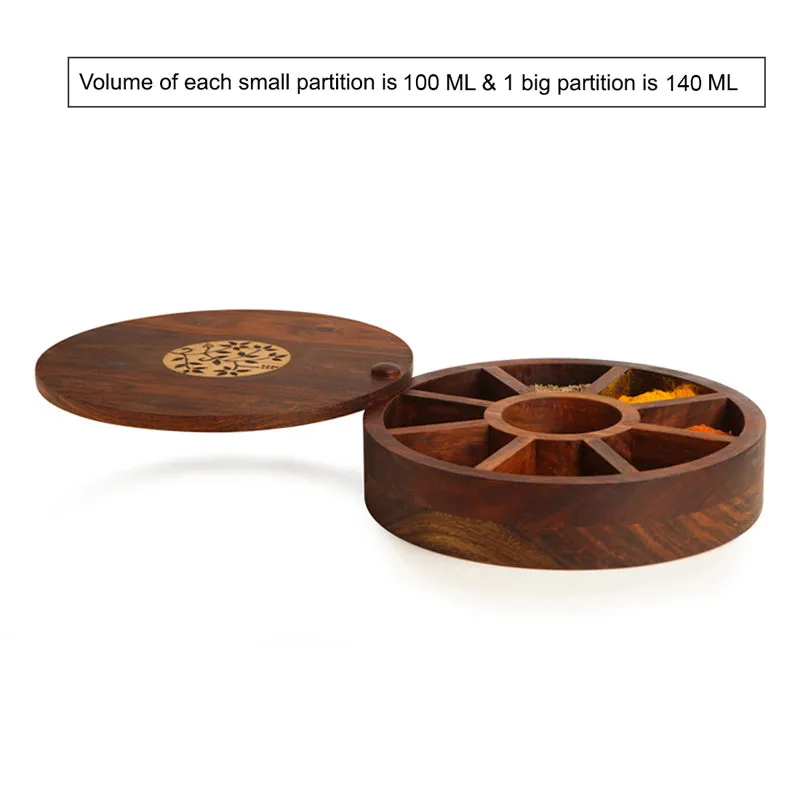 Pipali Food Safe Sheesham Wood Masala Box media 5