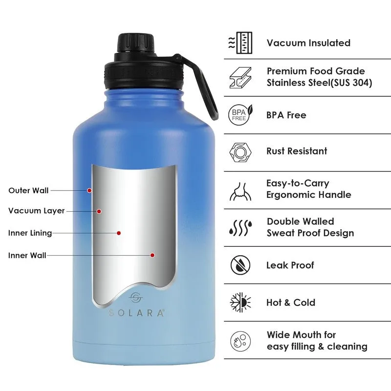 Solara Insulated Stainless Steel Bottle (2000 mL) - Blue media 4