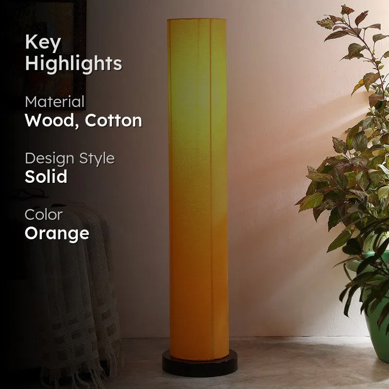 Eshe Wooden Tower Floor Lamp - Black - Yellow media 2