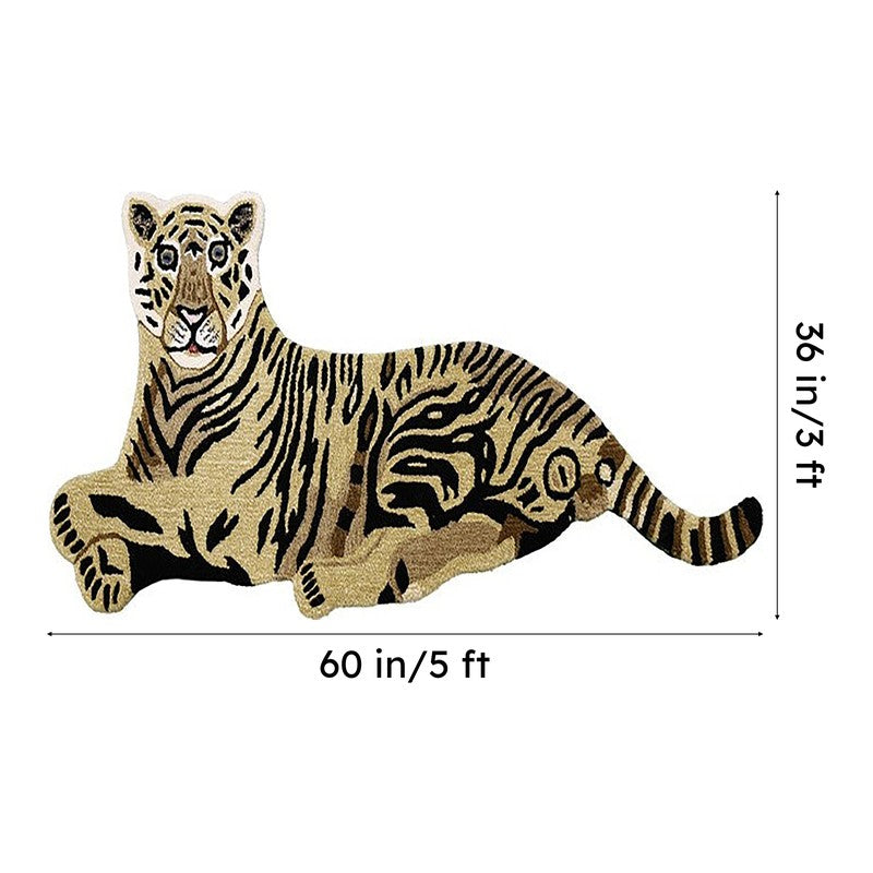 Tiger Cub Cotton Carpet - Black,Beige media 9