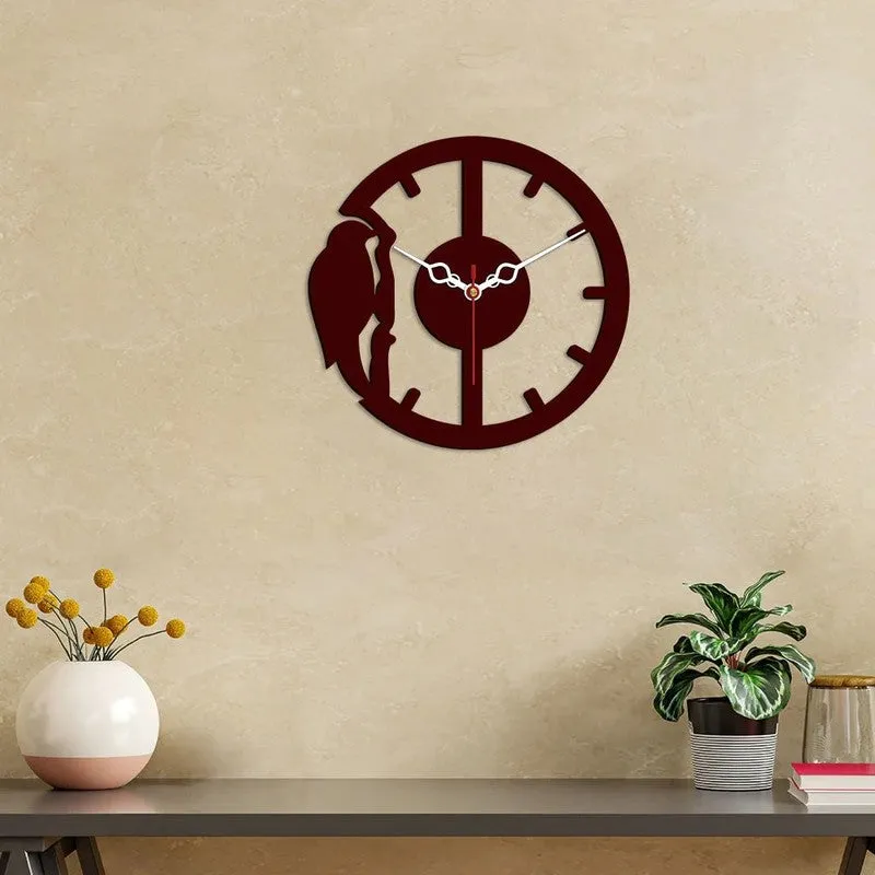 Forest Woodpecker Wooden Wall Clock media 3
