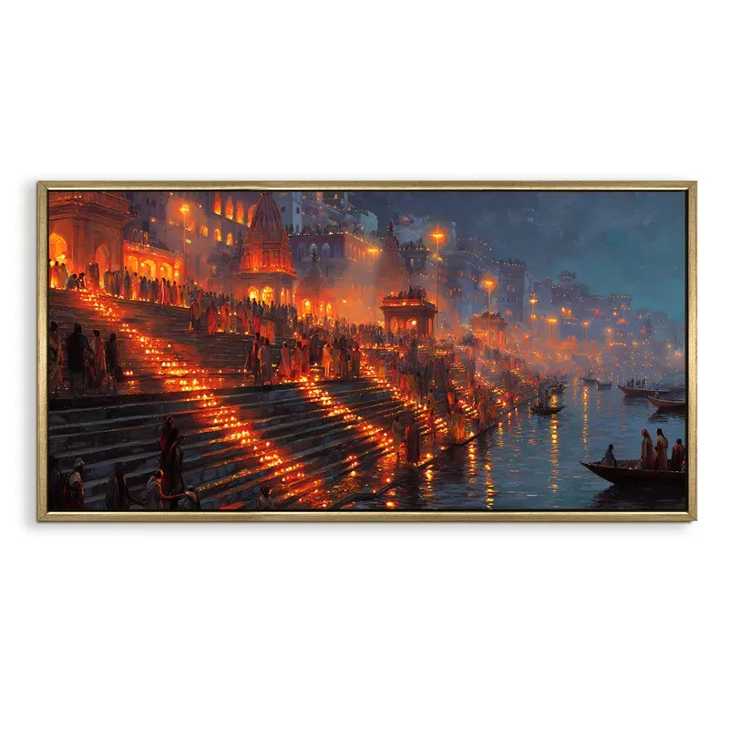 Sacred Flames of the Ghats Wall Art media 4