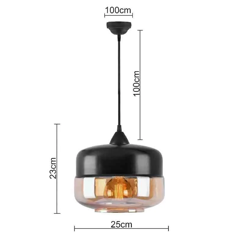 Two Worlds LED Glass Ceiling Lamp - Black media 9